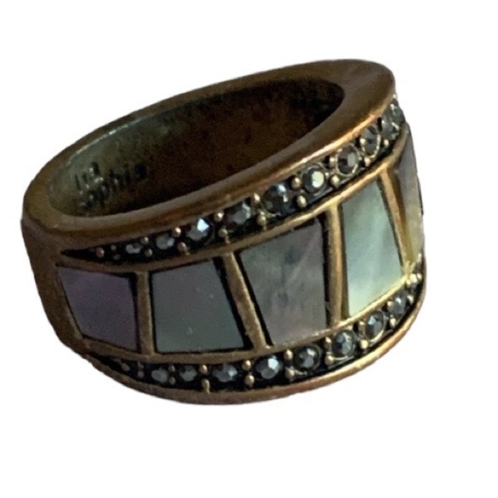 LIA SOPHIA MOP Mother of Pearl & Moissanite Stone Woman’s Jewelry Ring Size 6